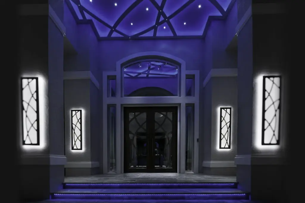 Grand Entrance — a signature statement in LED and fiber optics.